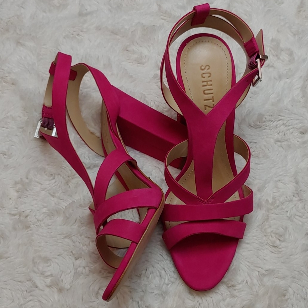 Schutz Block Heel Sandals Size 8.5